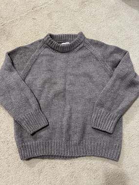 Ship Supply Cold Plunge Sweater Merino Wool Alpaca Blend Brown Grey